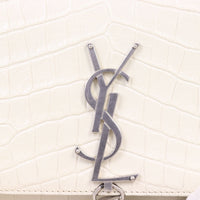 Saint Laurent Kate Tassel Medium Chain Bag Croc-Embossed