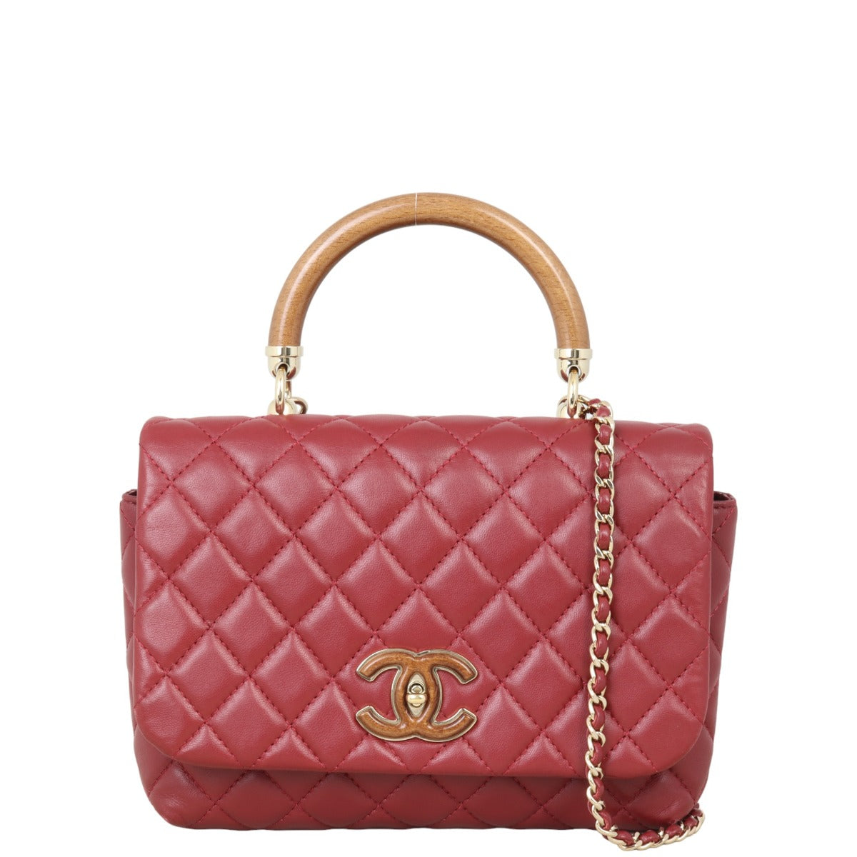 Chanel CC Knock on Wood Top Handle Flap Bag