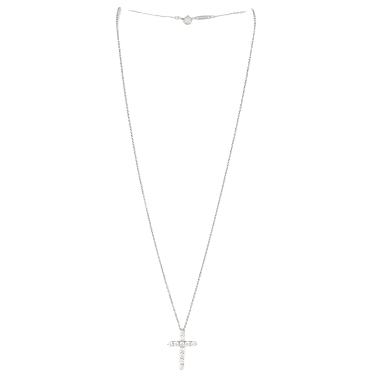 Tiffany & Co Platinum Diamond Cross Pendant Small
