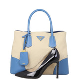 Prada Saffiano Cuir & Canapa Double Bag Medium