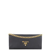 Prada Saffiano Lux Chain Wallet front chain