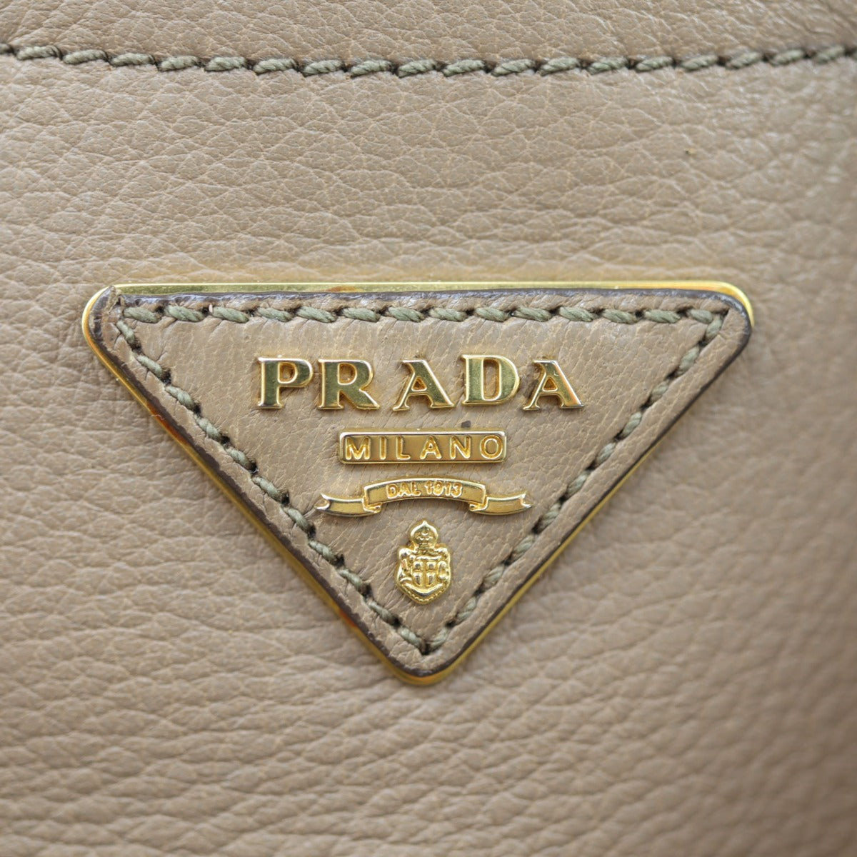 Prada Vitello Cervo Shopping Tote Interior Stamp