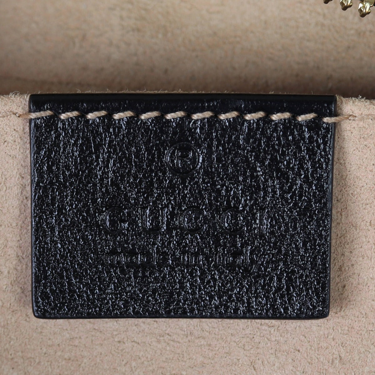 Gucci GG Canvas Marmont Small Camera Bag Interior Stamp