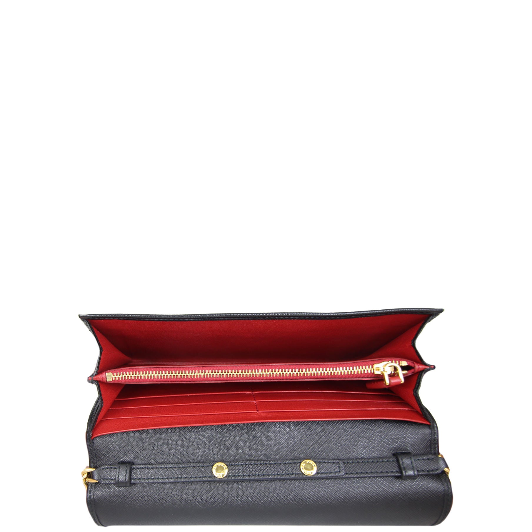 Prada Saffiano Lux Chain Wallet interior
