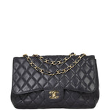 Chanel Classic Single Flap Jumbo | Black Quilted Caviar