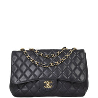Chanel Classic Single Flap Jumbo | Black Quilted Caviar