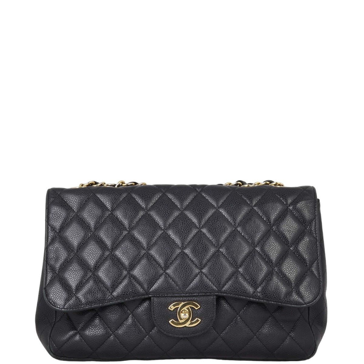 Chanel Classic Single Flap Jumbo | Black Quilted Caviar