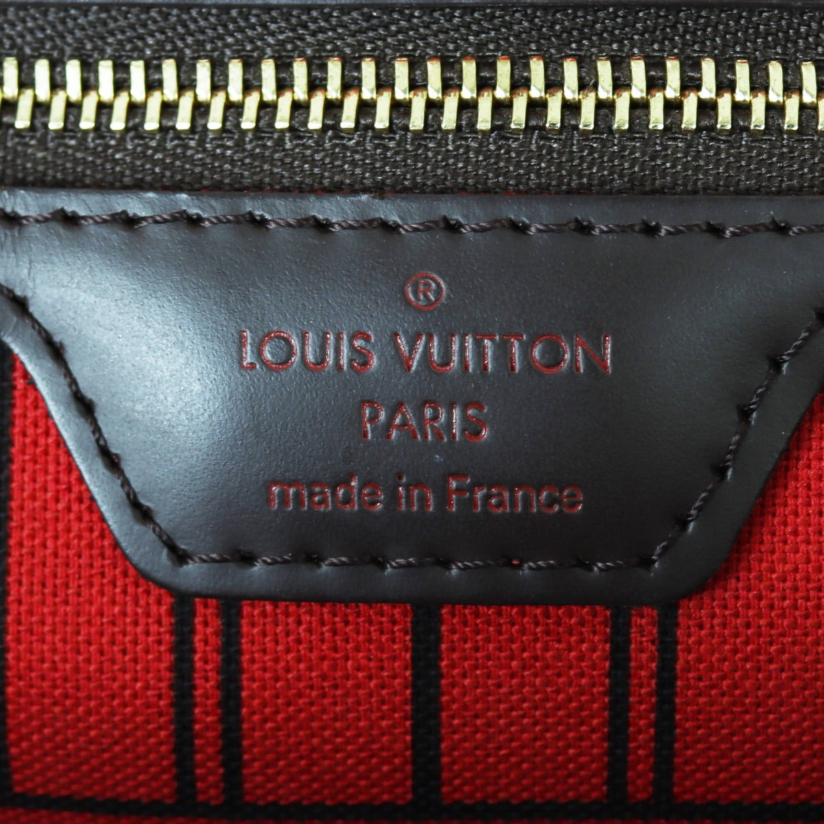 Louis Vuitton Neverfull GM Damier Ebene Interior Stamp