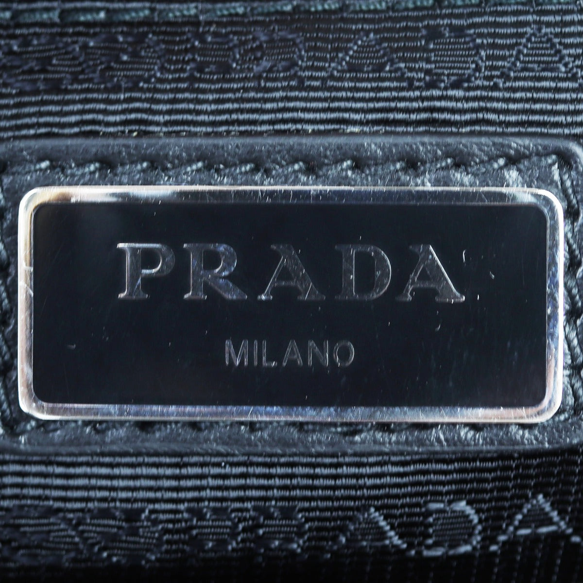 Prada Logo Saffiano Belt Bag Interior Stamp