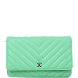 Chanel Classic Wallet on Chain Chevron | Mint Green