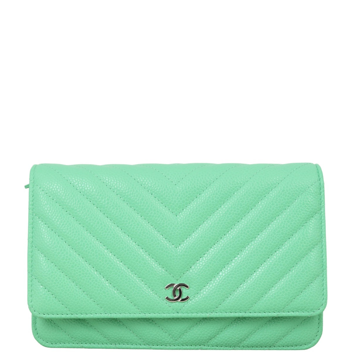 Chanel Classic Wallet on Chain Chevron | Mint Green