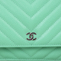 Chanel Classic Wallet on Chain Chevron | Mint Green