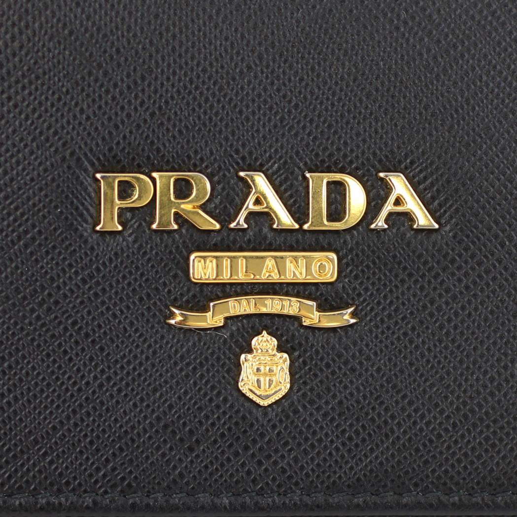 Prada Saffiano Lux Chain Wallet hardware