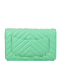 Chanel Classic Wallet on Chain Chevron | Mint Green
