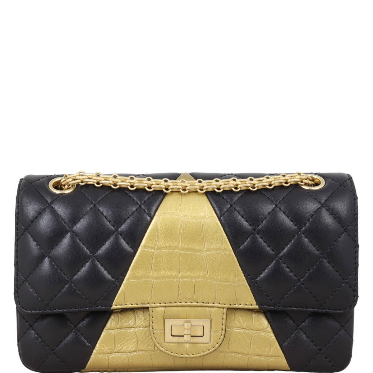 Chanel 2.55 Reissue 225 Double Flap Bag Croc-Embossed