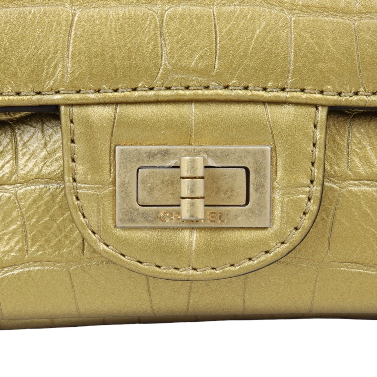 Chanel 2.55 Reissue 225 Double Flap Bag Croc-Embossed