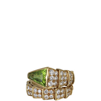 Bvlgari Serpenti Peridot 18K Yellow Gold Diamond Ring