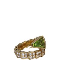 Bvlgari Serpenti Peridot 18K Yellow Gold Diamond Ring