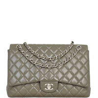 Chanel Classic Single Flap Maxi | Dark Grey Green