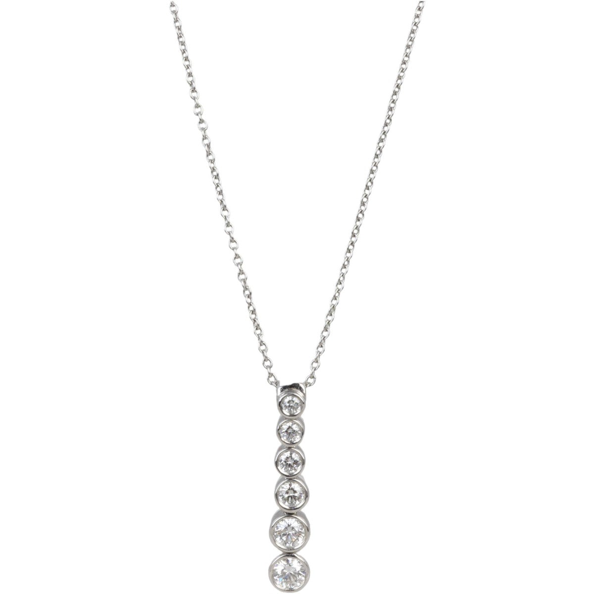 Tiffany & Co Graduated Jazz Drop Platinum Diamond Necklace