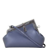 Fendi First Small Clutch with Strap Python Trim