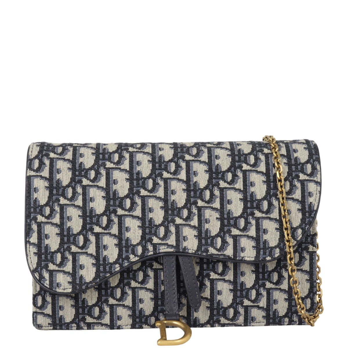 Dior Saddle Pouch Wallet on Chain Oblique