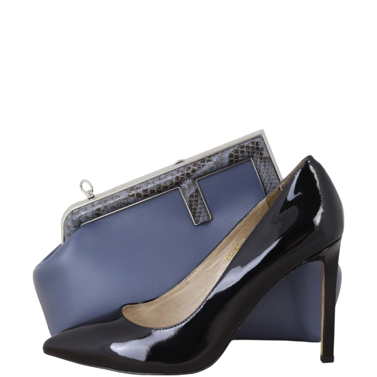 Fendi First Small Clutch with Strap Python Trim