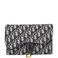 Dior Saddle Pouch Wallet on Chain Oblique