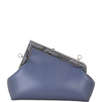 Fendi First Small Clutch with Strap Python Trim