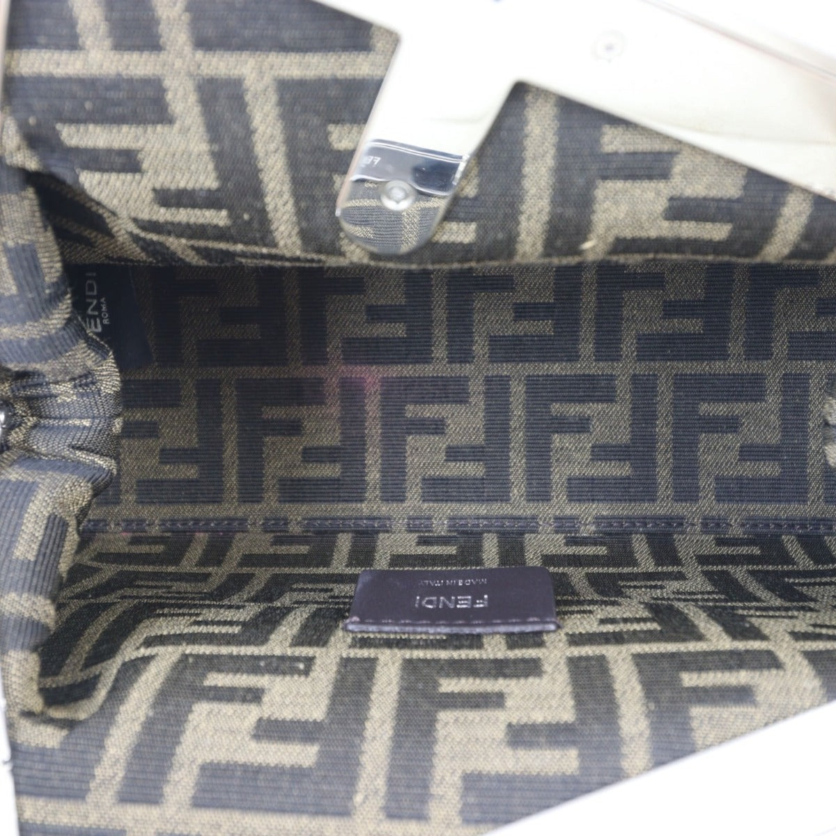 Fendi First Small Clutch with Strap Python Trim