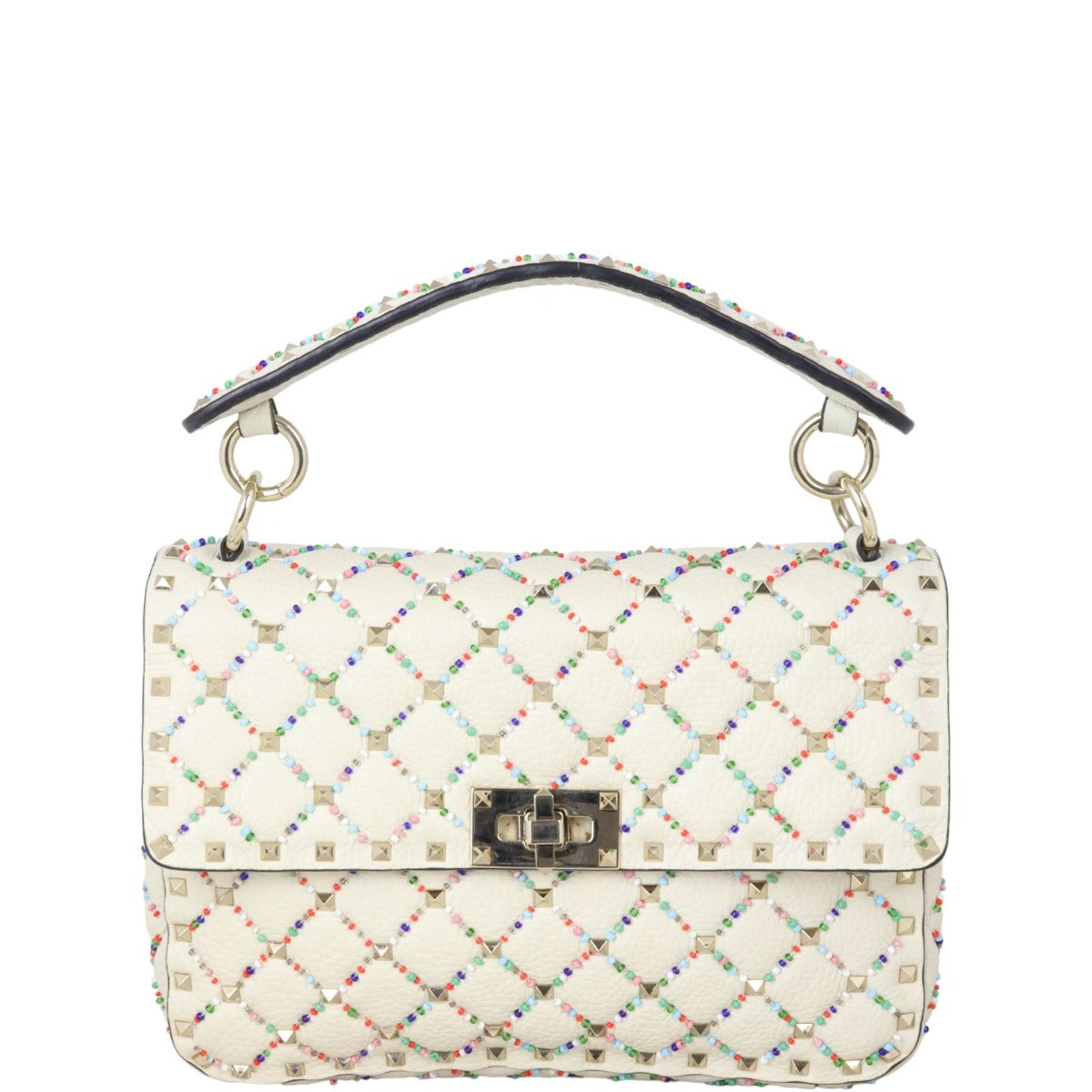 Valentino Rockstud Spike Medium Shoulder Bag Beaded