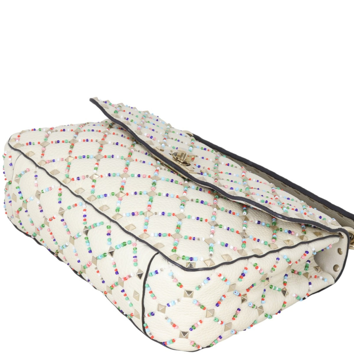 Valentino Rockstud Spike Medium Shoulder Bag Beaded
