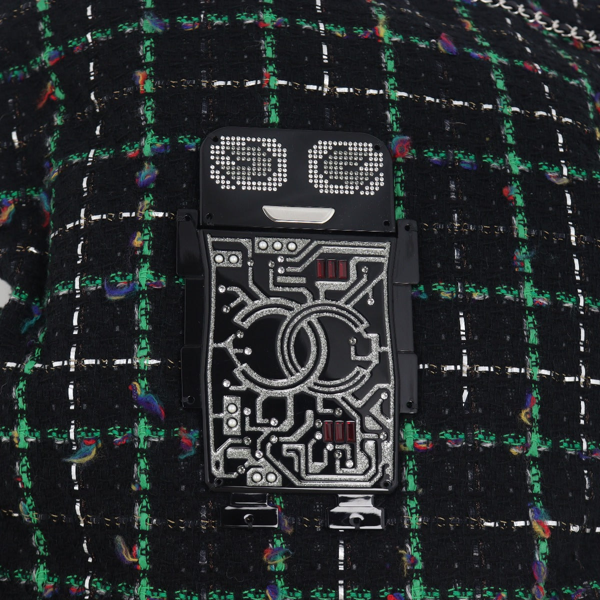 Chanel Resin Robot Tweed Shopping Tote