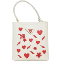 Prada Panier Saffiano Cuir Embellished Small Tote