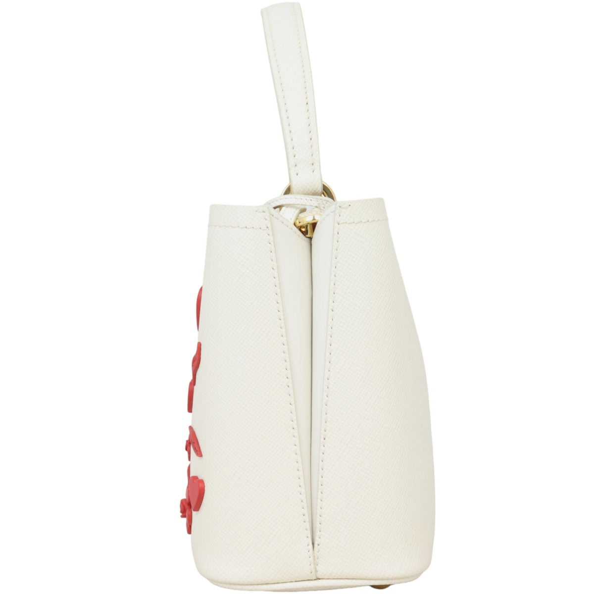 Prada Panier Saffiano Cuir Embellished Small Tote