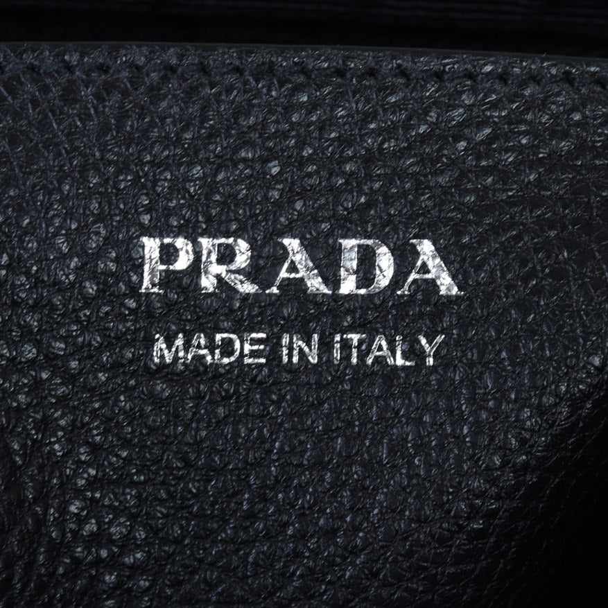 Prada Vitello Daino Double Zip Camera Bag Interior Stamp
