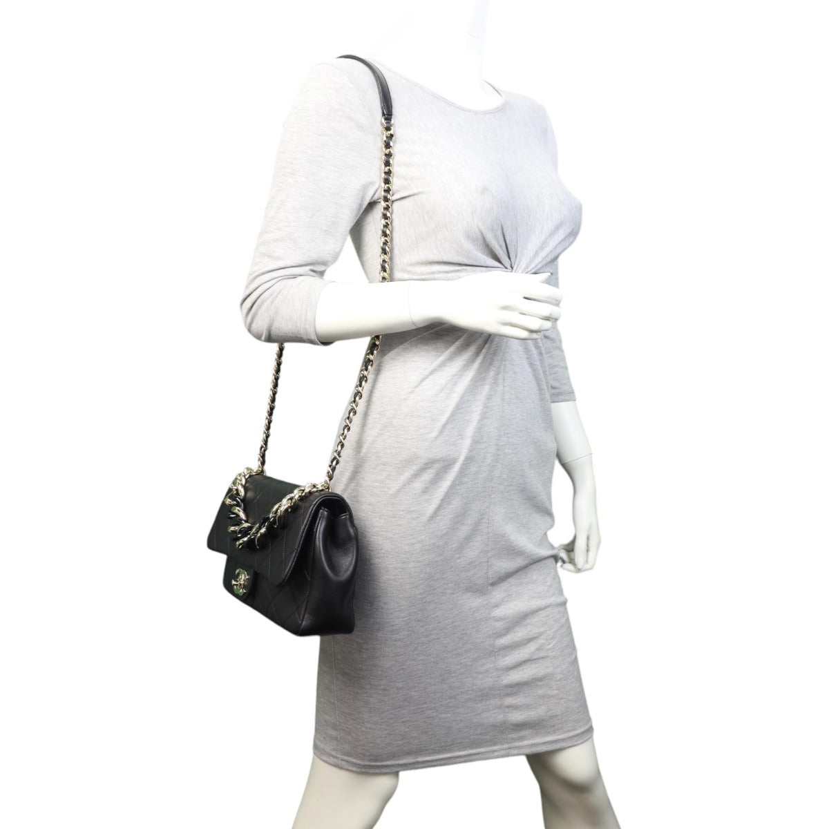 Chanel Elegant Plexi Double Chain Flap Bag