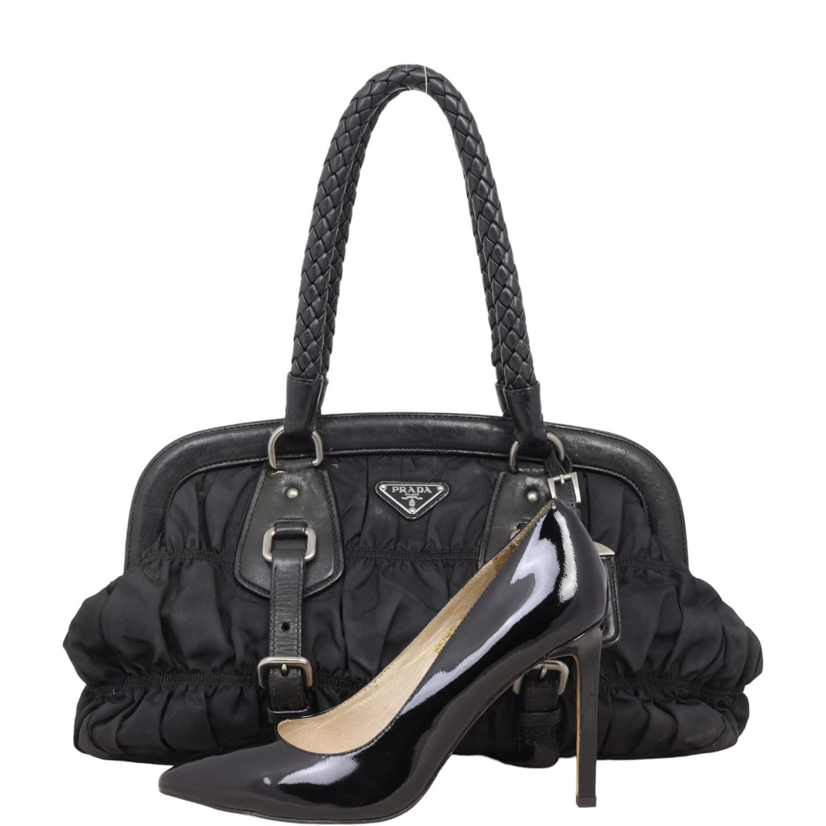 Prada Tessuto Gaufre Frame Tote