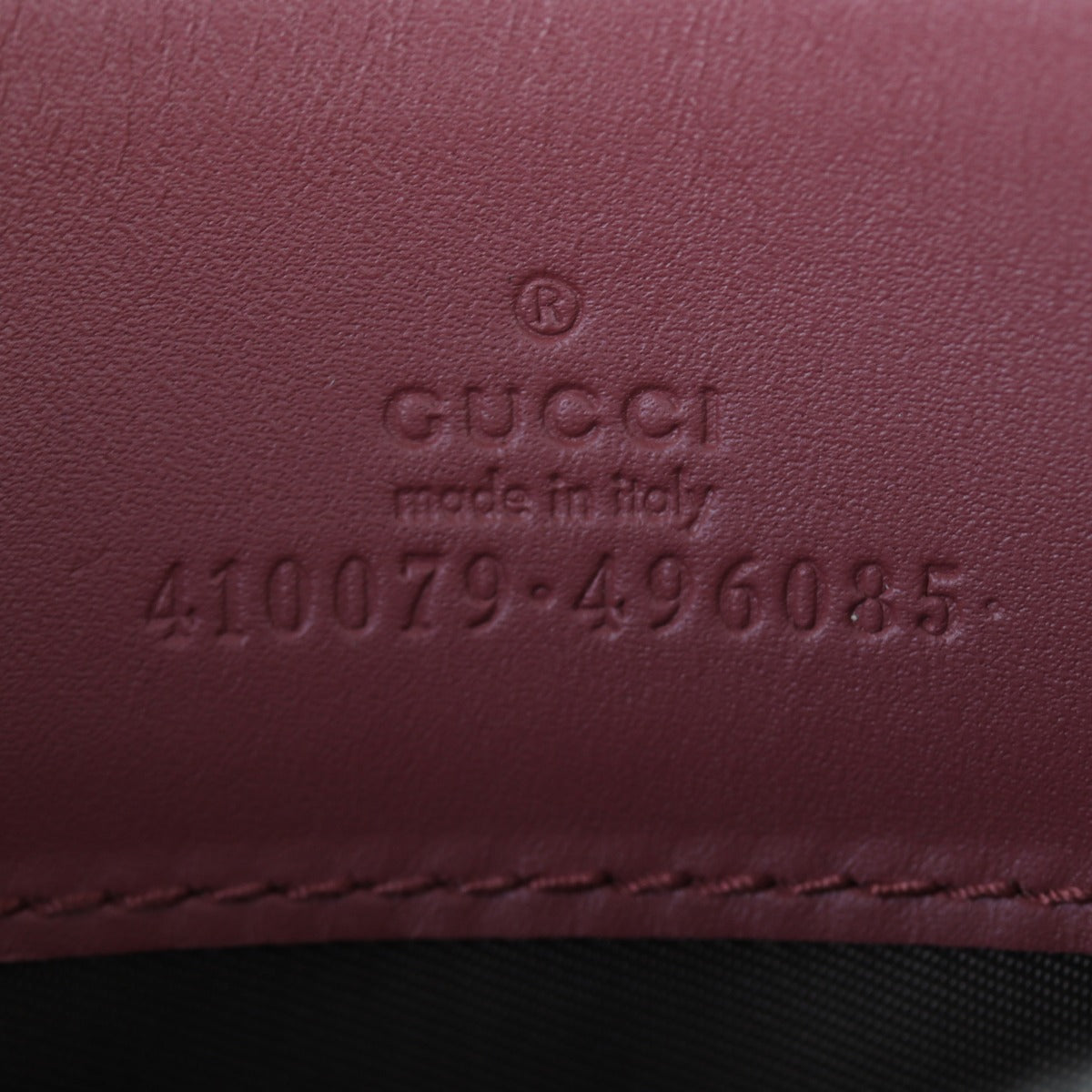 Gucci GG Supreme Blooms Zip Pouch Interior Stamp