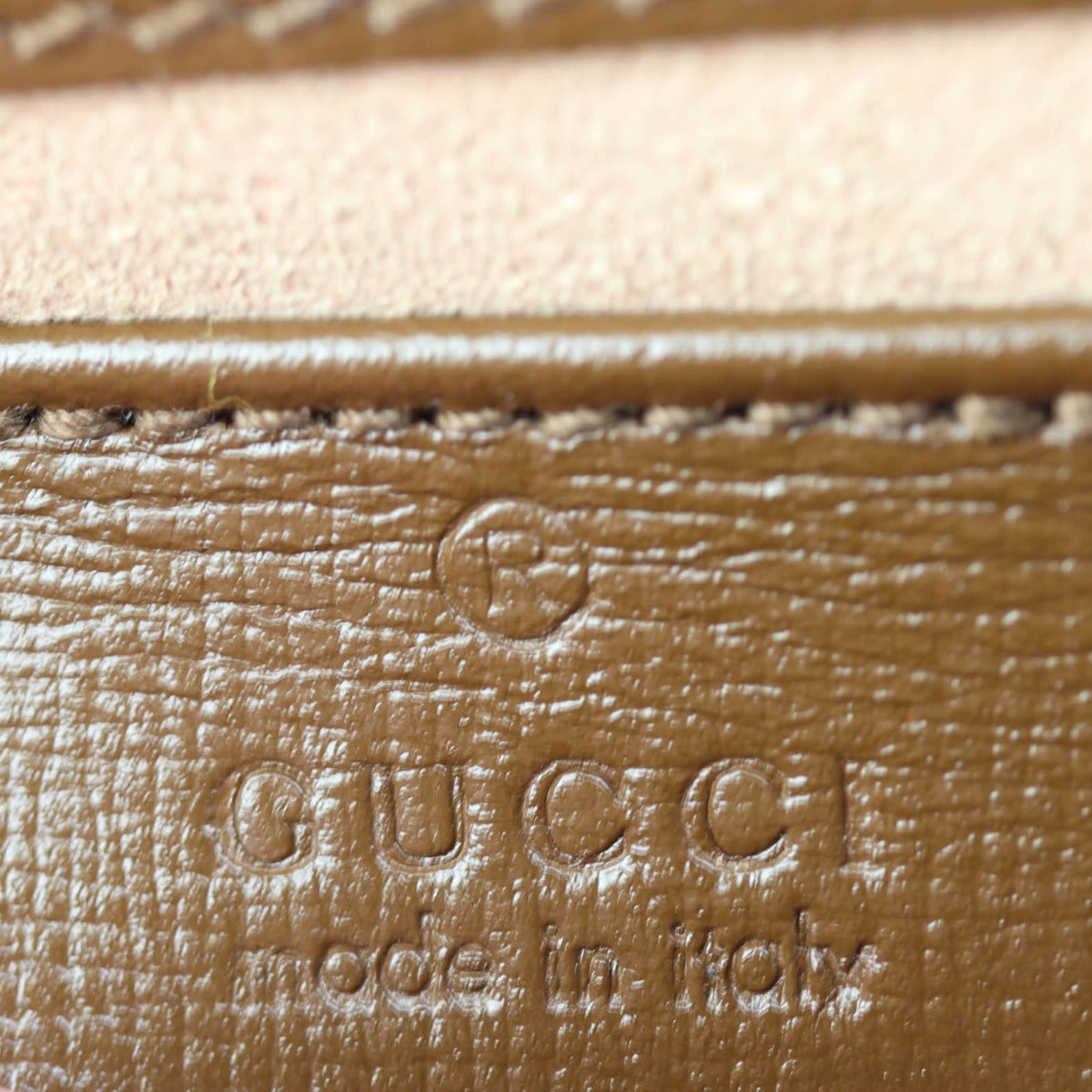 Gucci GG Supreme Horsebit Pouch Interior Stamp