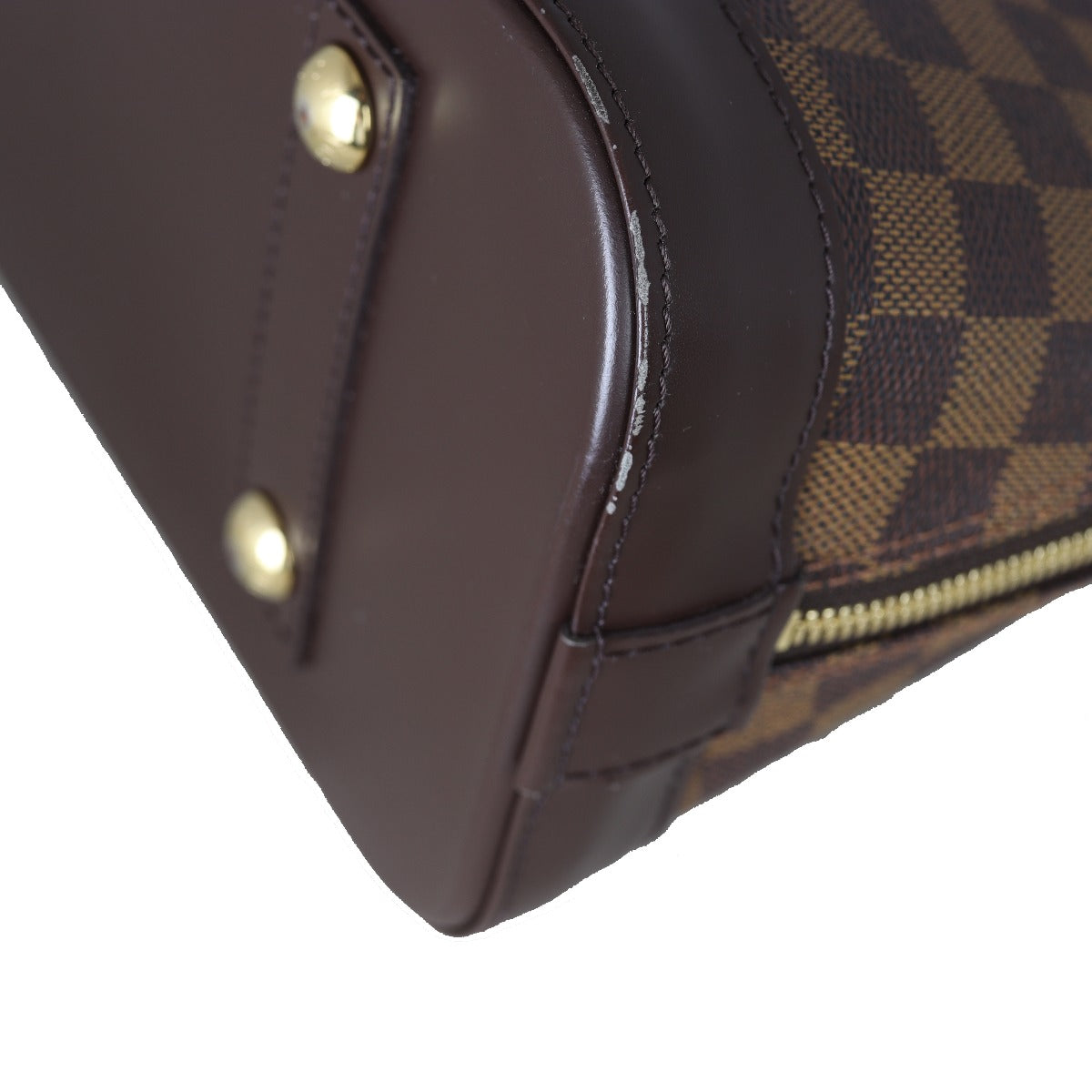 Louis Vuitton Alma PM Damier Ebene Corner Close Up
