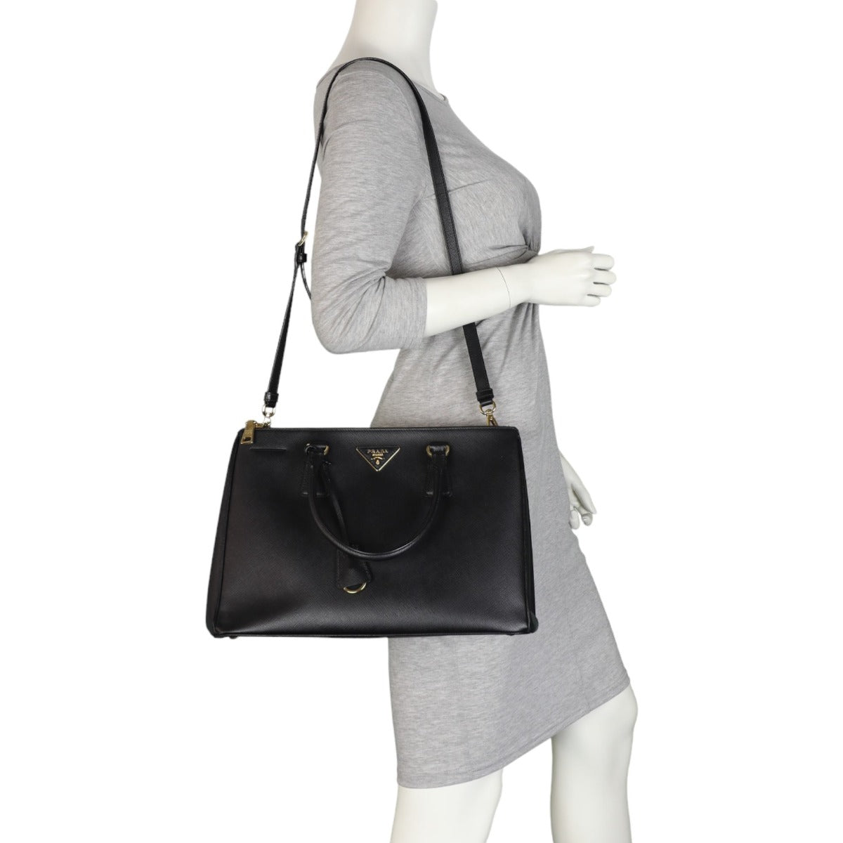 Prada Saffiano Lux Galleria Double Zip Tote Medium