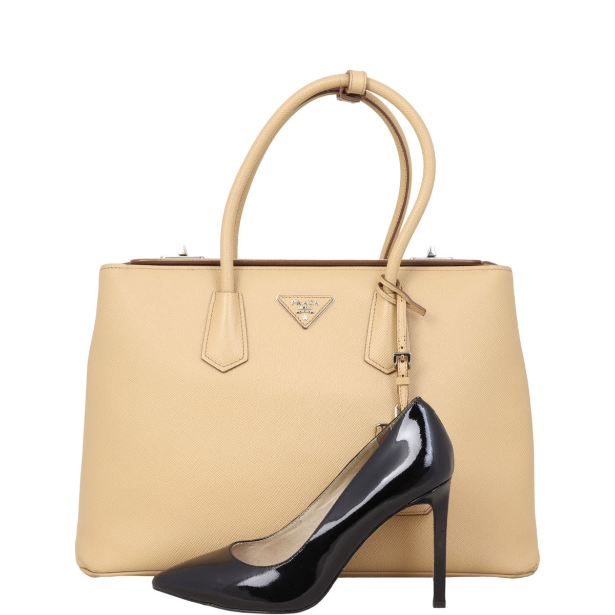 Prada Saffiano Cuir Twist Lock Tote