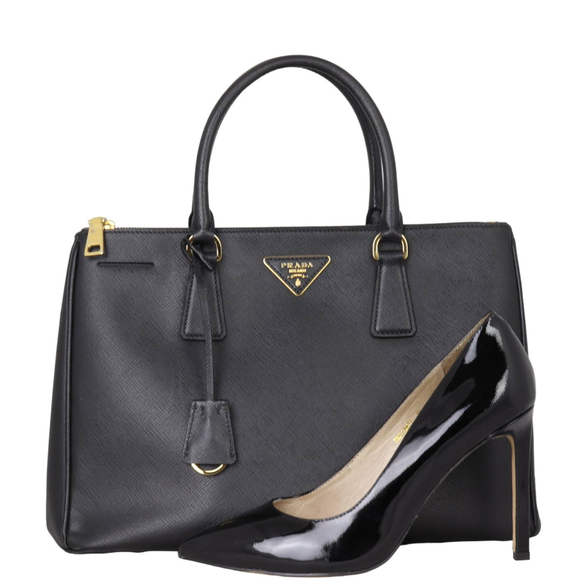 Prada Saffiano Lux Galleria Double Zip Tote Medium