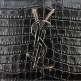 Saint Laurent Sunset Chain Wallet Croc Embossed Hardware