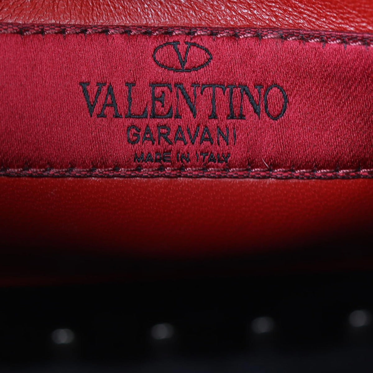 Valentino Rockstud Spike Medium Shoulder Bag Interior stamp