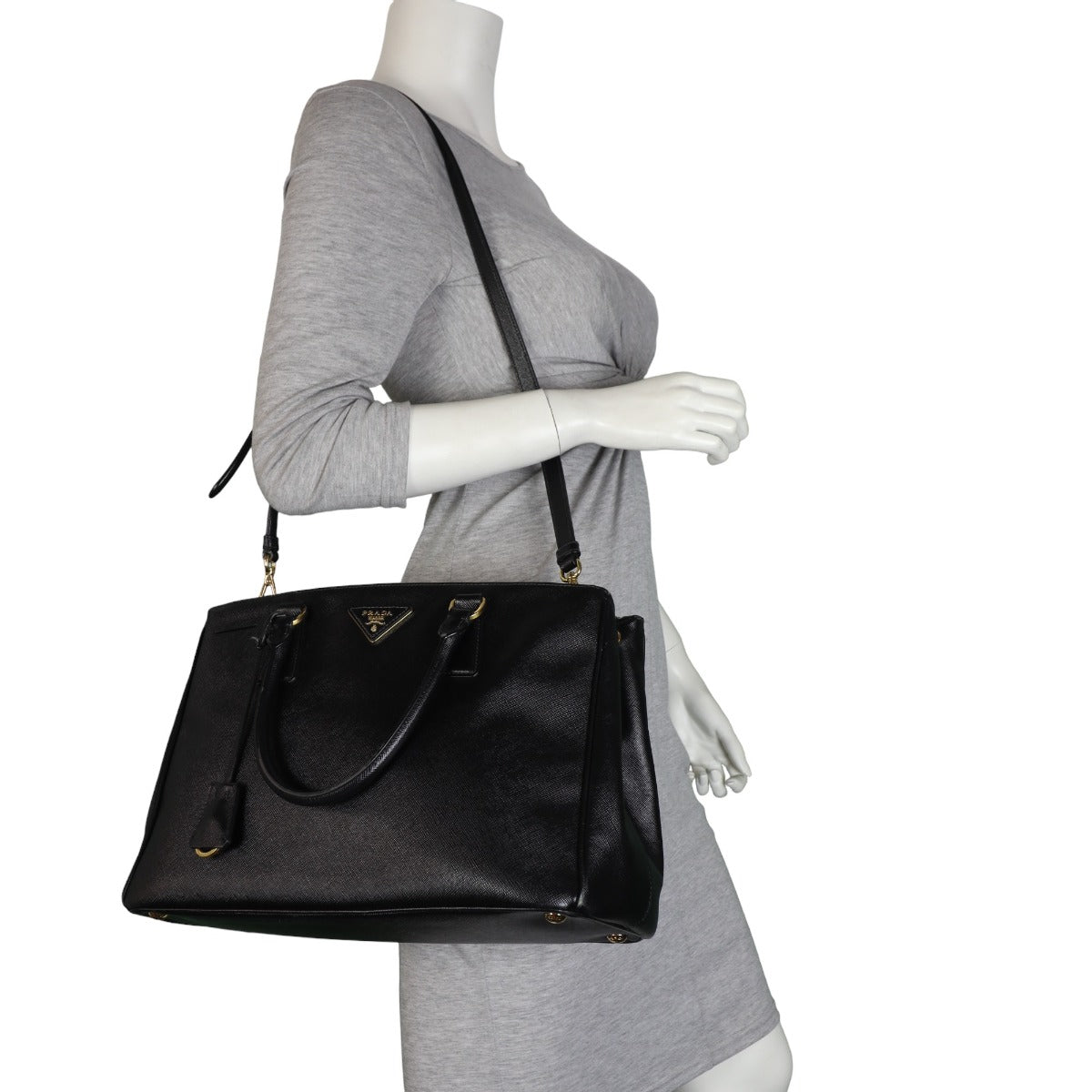 Prada Saffiano Lux Galleria Double Zip Tote Medium