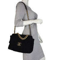 Chanel 19 Flap Bag Tweed Large | Black