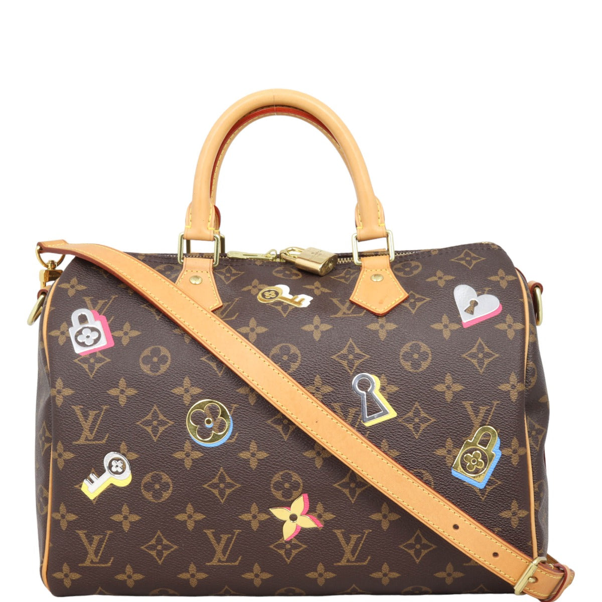 Louis Vuitton Speedy 30 Bandouliere Monogram Love Lock