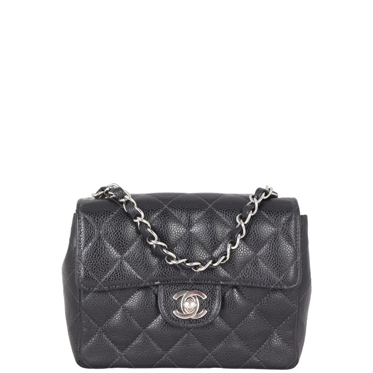 Chanel Classic Flap Mini Square | Black Quilted Caviar